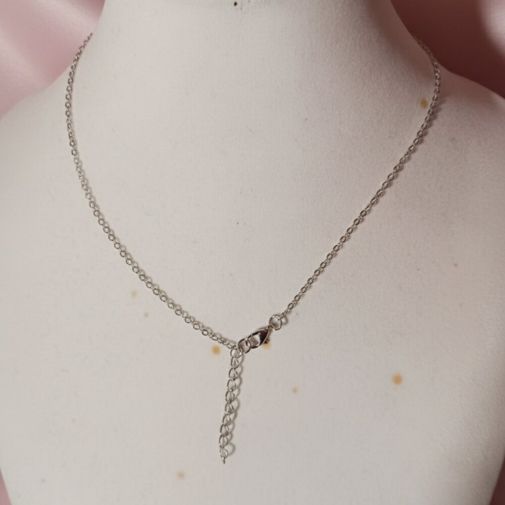Silver and Aquamarine March Birthstone Drop Pendant Fashion Necklace NWOT - Picture 4 of 8